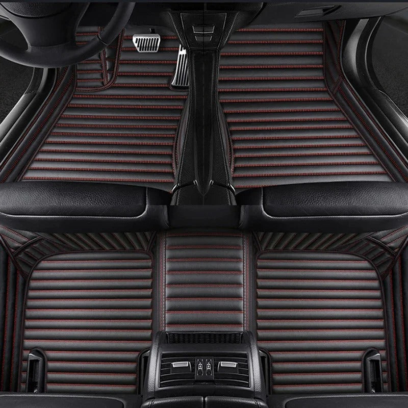 Tapis-de-Sol-de-Voiture-Noir-Rouge