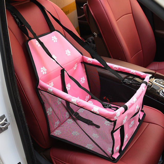 panier-chien-voiture-Rose.